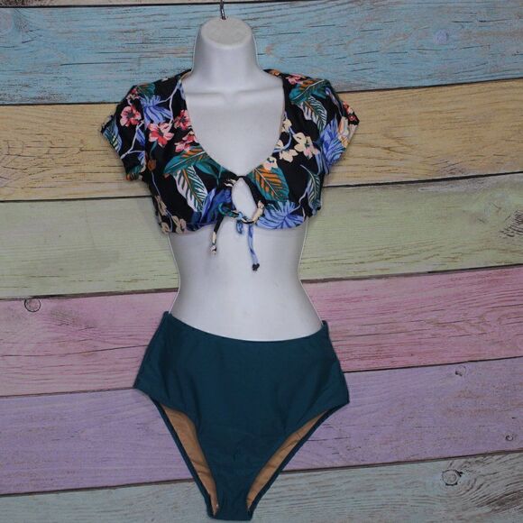 Women's Floral 2 Piece Bikini Swimsuit Medium - Picture 1 of 5